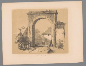 Vista de una puerta de la ciudad Rostros pintorescos de Paulus Lauters (título de la serie) Etrennes pittoresques pour 1839, par Lauters (título de la serie)