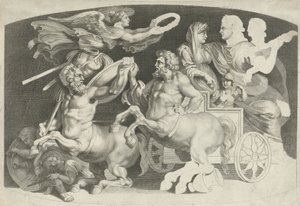 Camee conoció al triunfo de Germanicus en Agrippina Varias figuras de ágatas antiguas, diseñadas por Pietro Paolo Rubenii (título de serie) de Paulus Pontius (attributed to)
