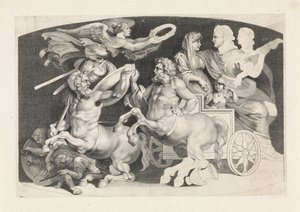 Camee conoció al triunfo de Germanicus en Agrippina Varias figuras de ágatas antiguas, diseñadas por Pietro Paolo Rubenii (título de serie) de Paulus Pontius (attributed to)