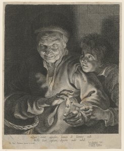 Anciana y muchacho con una vela de Paulus Pontius