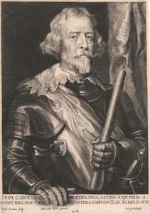 Dom Carolus de. Columna. a. Cons. Stat. Prim. a. Cubit Reg. Mat. Cath. Magister Campi..Gnalis. in Belg. Etc. de Paulus Pontius