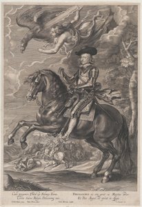 Retrato del Cardenal-Infante Fernando de Austria, a caballo, ca. 1640-1653 de Paulus Pontius