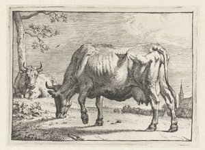 vaca pastando El folleto de Bullen (título de la serie) de Paulus Potter