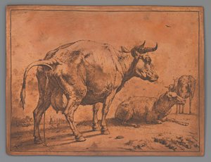 Vaca orinando y dos ovejas de Paulus Potter