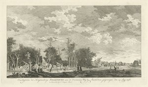 Ruina de la fábrica de pólvora de Sollenburg tras la explosión del 14 de agosto de 1758 Restos del kruytmakerye Sollenburg en Overtoomse Weg cerca de Amsterdam, saltado el 15 de agosto de 1758 (título sobre el objeto) de Paulus van Liender