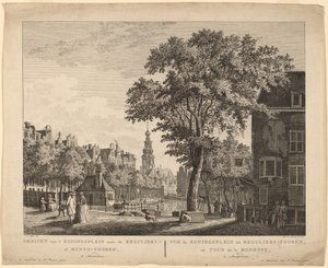 Vista de la Plaza del Rey hacia la Torre de la Moneda, en Ámsterdam