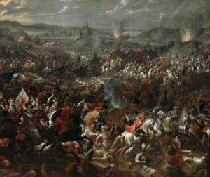 La batalla de Viena el 12 de septiembre de 1683, ca 1683-84 (óleo sobre lienzo) de Pauwel Casteels