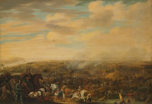 El príncipe Mauricio en la batalla de Nieuwpoort, 2 de julio de 1600 de Pauwels van Hillegaert