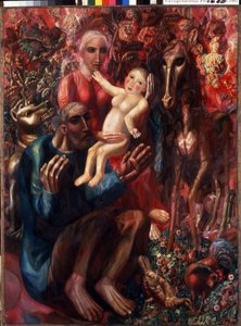 Pintura ""La Sagrada Familia"" de Pavel Nikolayevich Filonov (1883-1941) 1914 Museo Estatal Ruso, San Petersburgo, Rusia de Pawel Nikolajewitsch Filonow
