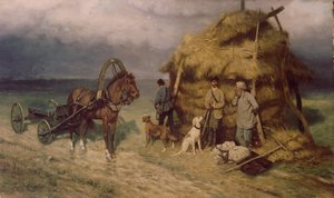 Cazadores atrapados en una tormenta de Pavel Osipovich Kovalevsky