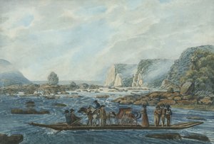 Escena de ferry en el Susquehanna en Wright