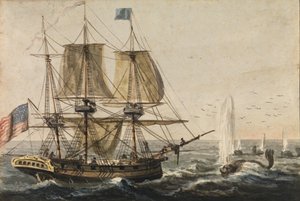 Reabasteciendo la despensa del barco con bacalao en la costa de Terranova, 1811-ca. 1813 de Pavel Petrovic Svin