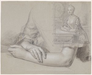 Boceto para retrato de dama. También estudio de manos y brazos para el mismo retrato