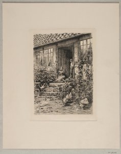 Niños en la escalera de Peder Monsted
