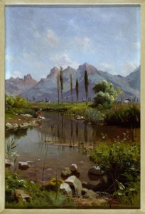 Orilla del arroyo en el lago de Ginebra