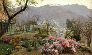 Jardín de flores en Bellagio de Peder Monsted