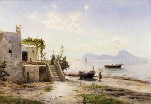 Desde Sorrento, hacia Capri de Peder Monsted