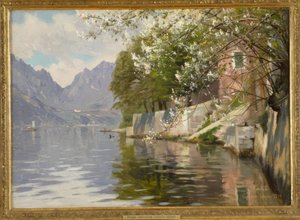 Día de primavera en el lago de Lugano de Peder Monsted