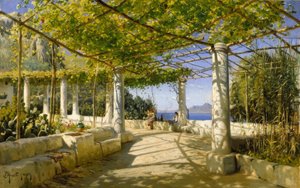 Pérgola en Capri con vista al Vesubio