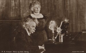 Edvard y Nina Grieg al piano de Peder Severin Krøyer