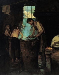 Sombrereros de un pueblo italiano de Peder Severin Krøyer