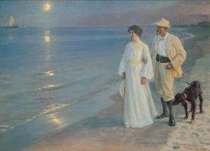 Noche de Verano en la Playa de Skagen. El Pintor y su Esposa