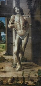 San Sebastián, c.1476-82 (óleo sobre tabla) de Pedro Berruguete