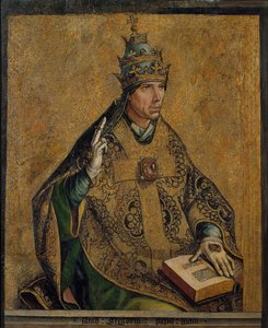 le Pape Gregoire Ier le Grand - Saint Gregory the Great - Berruguete, Pedro (1450-1503) - c. 1495 - Oil on wood - 85,5x70 - Museu Nacional d