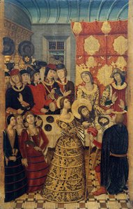 El festín de Herodes - Pintura de Pedro García de Benavarre (activo 1445-1485) - ca. 1470 - Témpera sobre tabla - 198x125,7 - Museu Nacional d