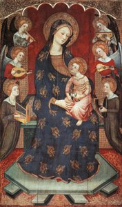 Virgen con el Niño y ángeles tocando música de Pedro Serra
