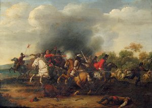 Una escaramuza de caballería