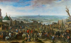 Soldados en un campamento (cobre)