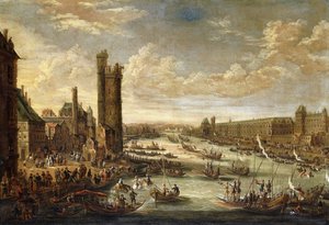 Vista de París hacia el Louvre y la Torre de Nesle, 1671-77 de Peeter or Pieter Bout