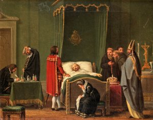 Sten Sture junto al lecho de muerte del Rey Carlos VIII de Suecia