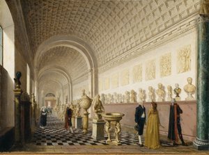 La galería interior del Museo Real en el Palacio Real, Estocolmo, 1796