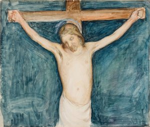 Crucifixión, boceto para el retablo de la iglesia de Mikkeli de Pekka Halonen