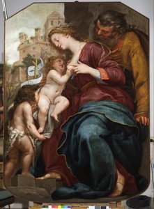 La Sagrada Familia con San Juan Bautista (óleo sobre lienzo) de Pellegrino Piola