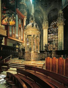 Italia, Catedral de Milán, Presbiterio con tabernáculo de Pellegrino Tibaldi