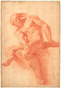 Joven desnudo sentado de Pellegrino Tibaldi