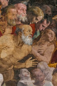 San Juan Bautista bautizando a la gente, capilla de Poggi de Pellegrino Tibaldi
