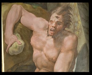 La Odisea, detalle de Polifemo, 1554-56 de Pellegrino Tibaldi