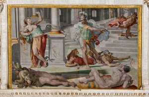 Ulises y Circe, detalle de la Habitación de Polifemo de Pellegrino Tibaldi