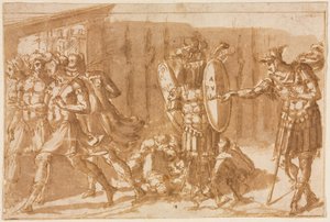 Soldados victoriosos con trofeo, 1550s