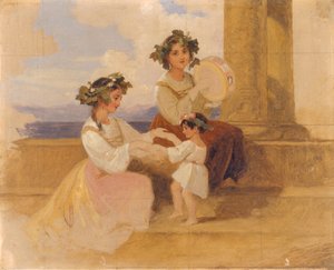 Chicas campesinas - Sorrento, 1820-1885 de Penry Williams