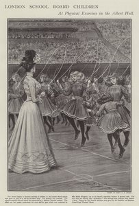 Niños del London School Board en ejercicios físicos en el Albert Hall de Percy F.S. (after) Spence