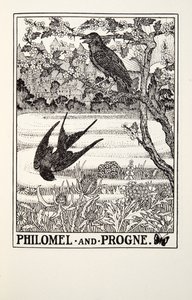 Filomela y Progne, de las Fábulas de Fontaine, pub. 1905