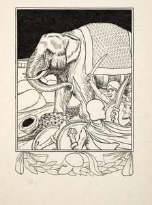 Porus salvado por su elefante, de Cien anécdotas de animales, pub. 1924