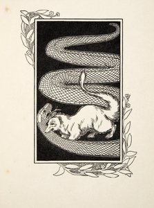Destructores de serpientes, de Cien anécdotas de animales, pub. 1924 (grabado) de Percy J. Billingshurst