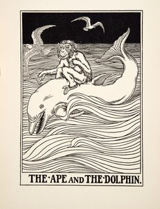 El Mono y el Delfín, de Cien Fábulas de Esopo, pub.1903