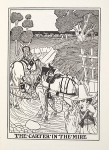 El Cartero en el Lodo, de las Fábulas de Fontaine, pub. 1905 de Percy J. Billingshurst